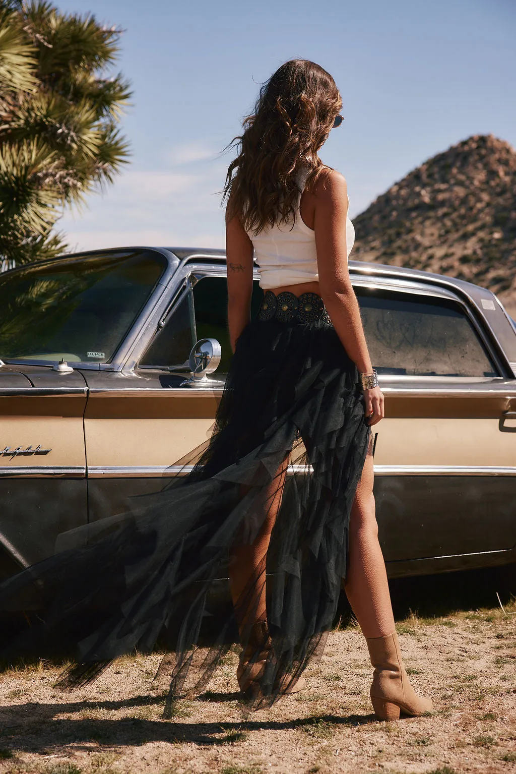 Rosalie Rock Black Tulle Maxi Skirt sold by 12th Tribe product image thumbnail 3