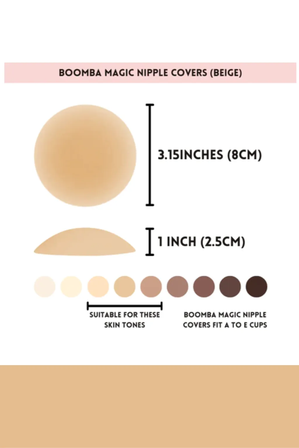 Magic Nipple Covers - BEIGE sold by 12th Tribe product image thumbnail 2