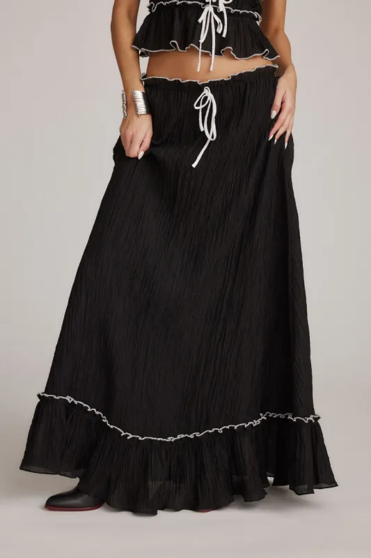 Dahlia Black Maxi Skirt sold by 12th Tribe