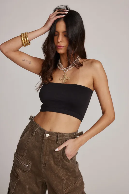 Lola Black Bandeau Top sold by 12th Tribe