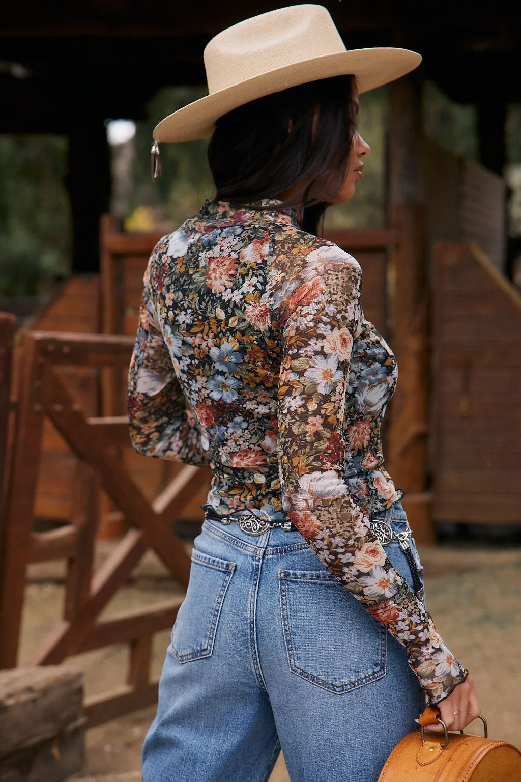 Astrid Floral Mesh Long Sleeve Top sold by 12th Tribe product image thumbnail 2