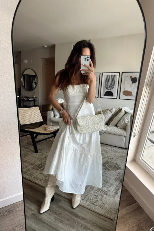 Magnolia White Linen Maxi Dress sold by 12th Tribe