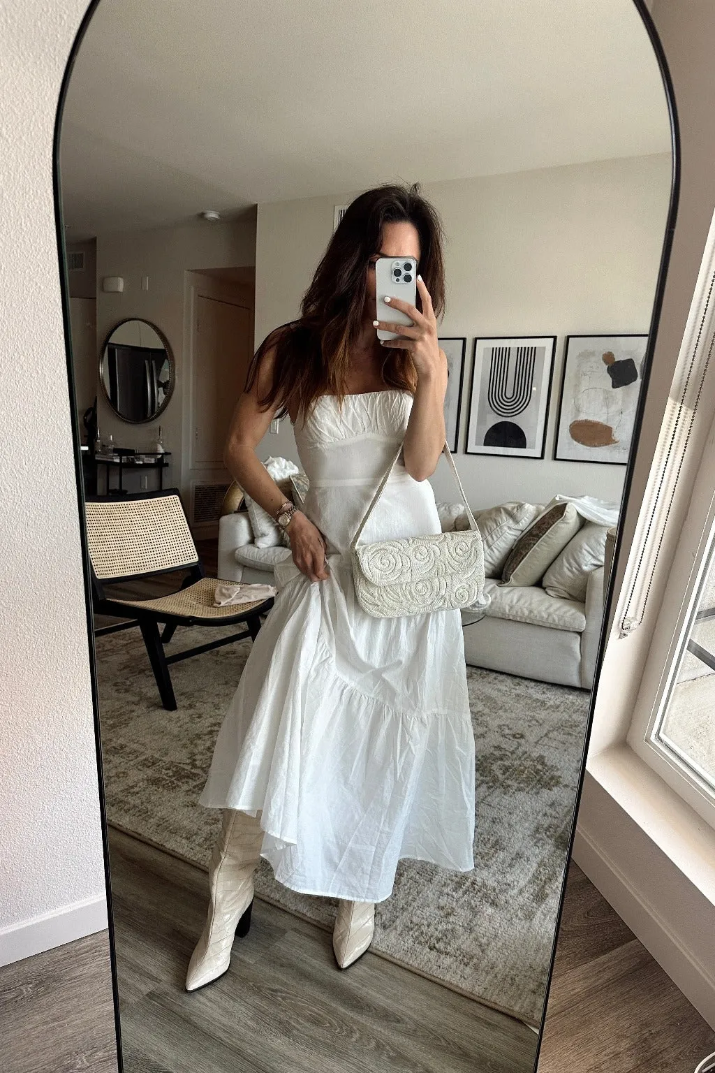 Magnolia White Linen Maxi Dress sold by 12th Tribe