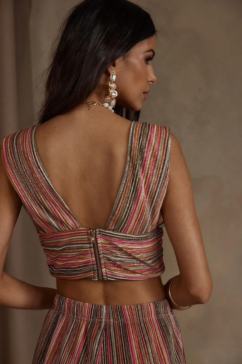 High Tide Pink Striped Plisse Top sold by 12th Tribe product image thumbnail 2