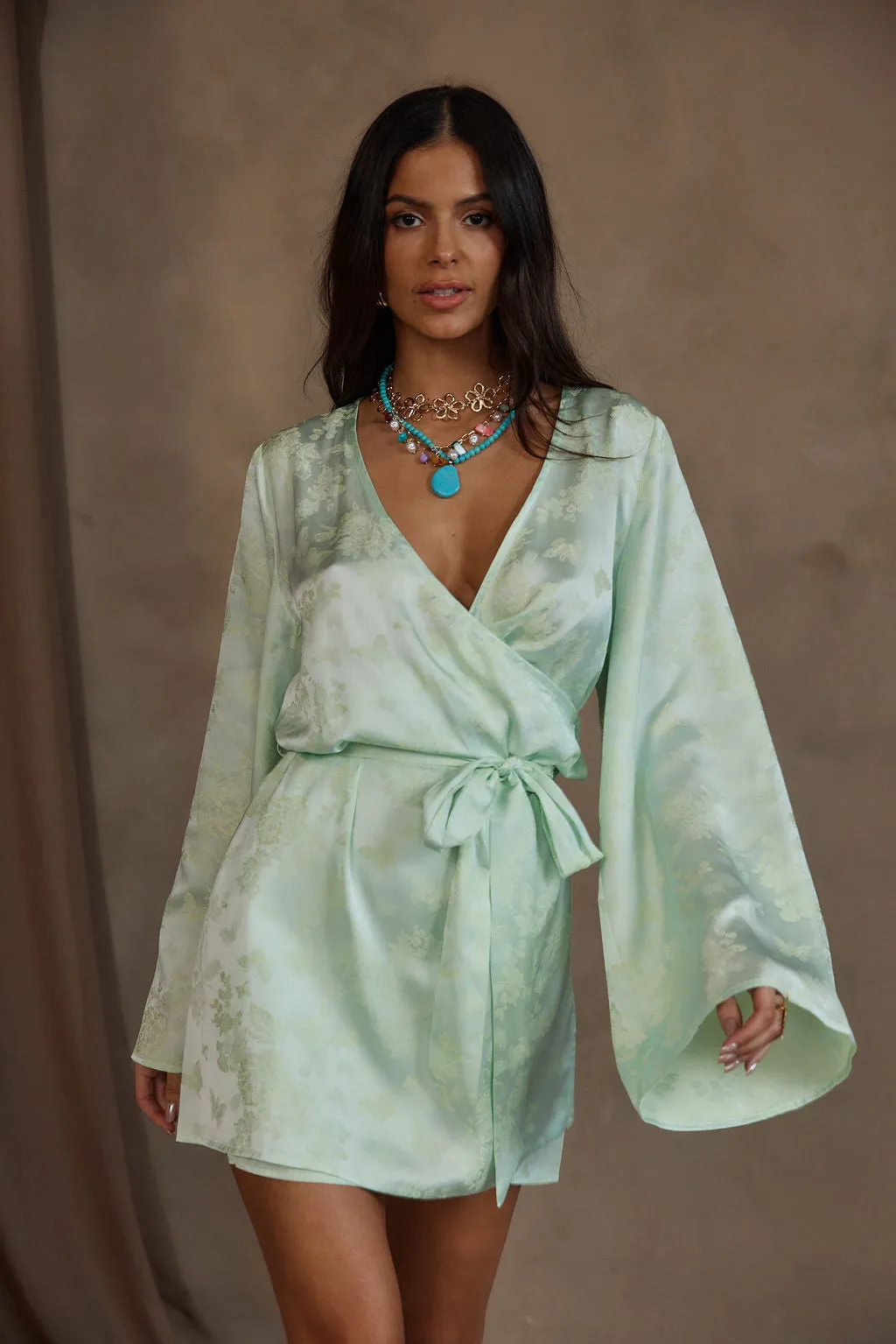 Gold Standard Sage Jacquard Dress sold by 12th Tribe product image thumbnail 4