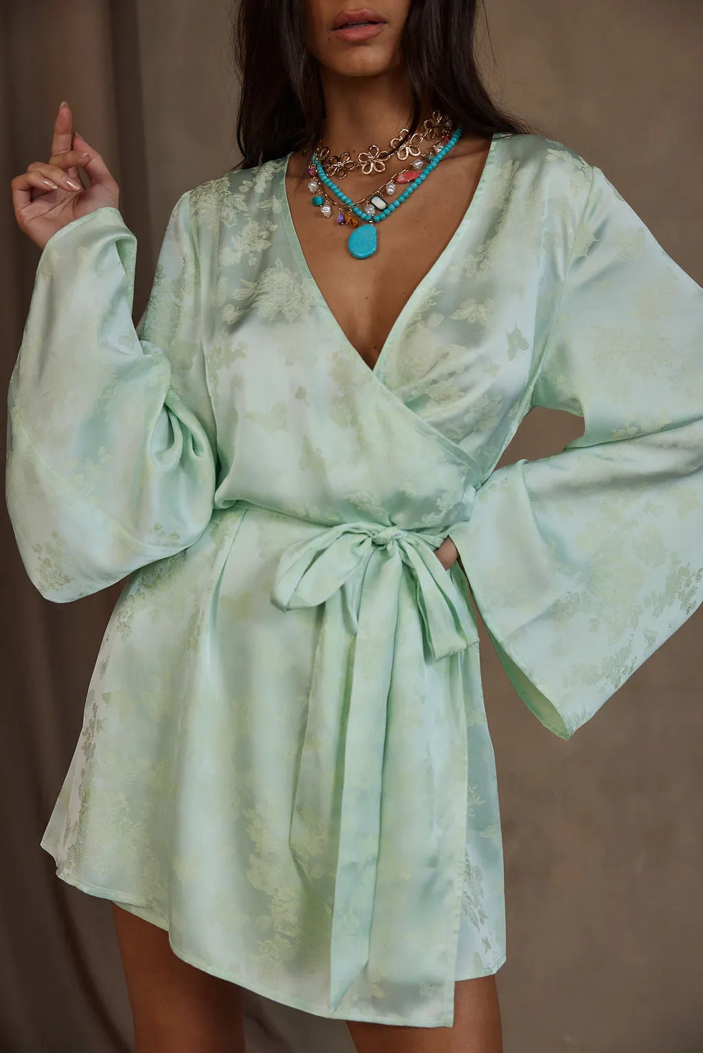 Gold Standard Sage Jacquard Dress sold by 12th Tribe product image thumbnail 5