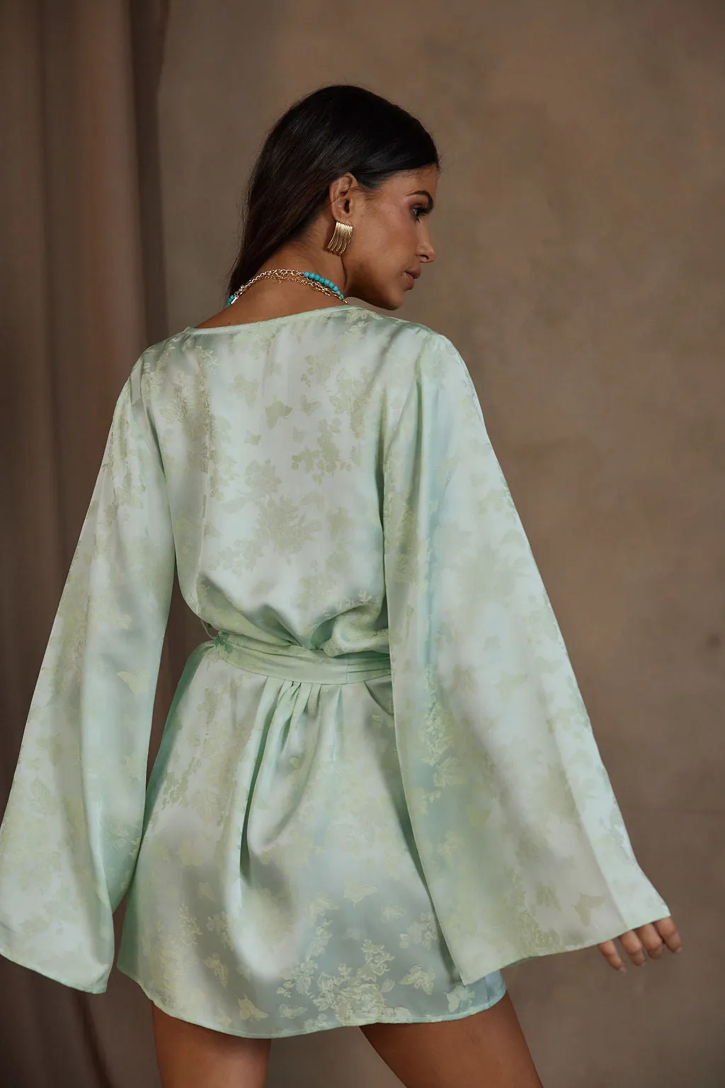 Gold Standard Sage Jacquard Dress sold by 12th Tribe product image thumbnail 2