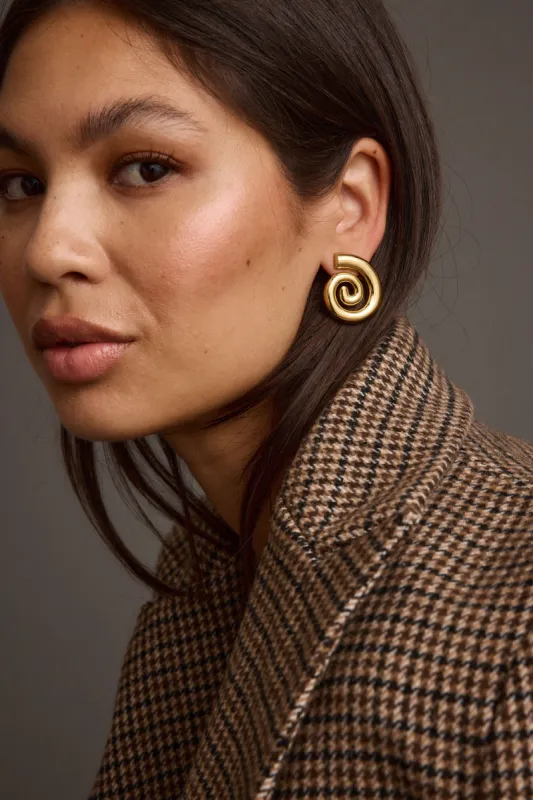 Celine Gold Spiral Earrings sold by 12th Tribe