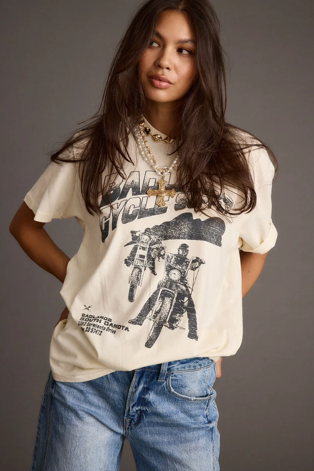 Badlands Cycle Cream Unisex Graphic Tee sold by 12th Tribe product image thumbnail 3