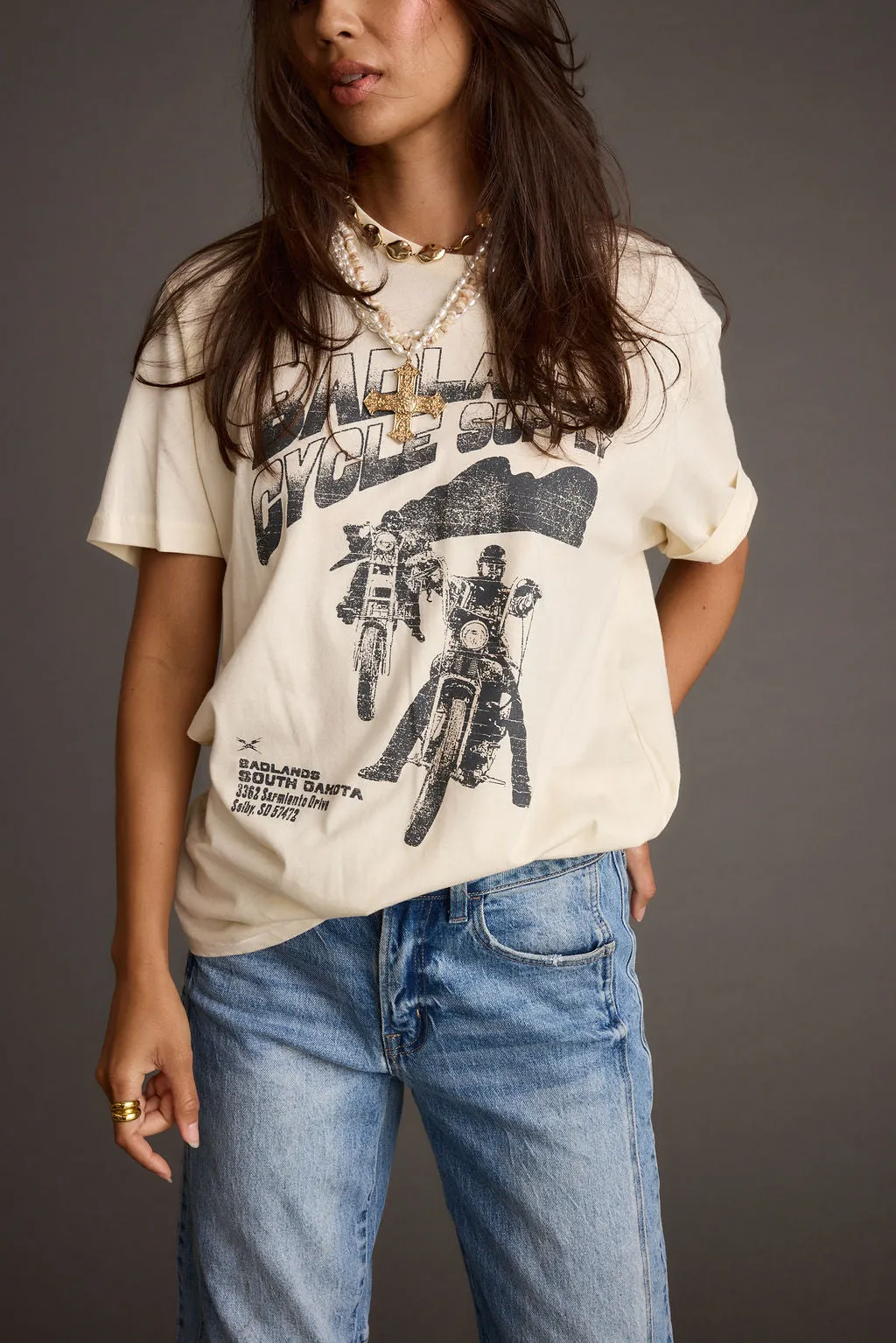 Badlands Cycle Cream Unisex Graphic Tee sold by 12th Tribe product image thumbnail 4