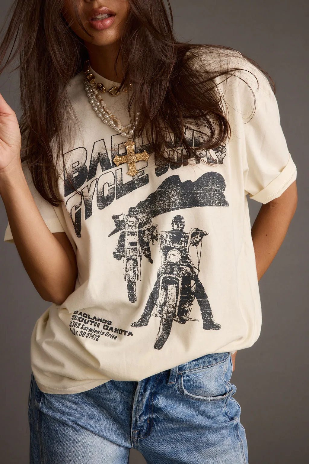 Badlands Cycle Cream Unisex Graphic Tee sold by 12th Tribe