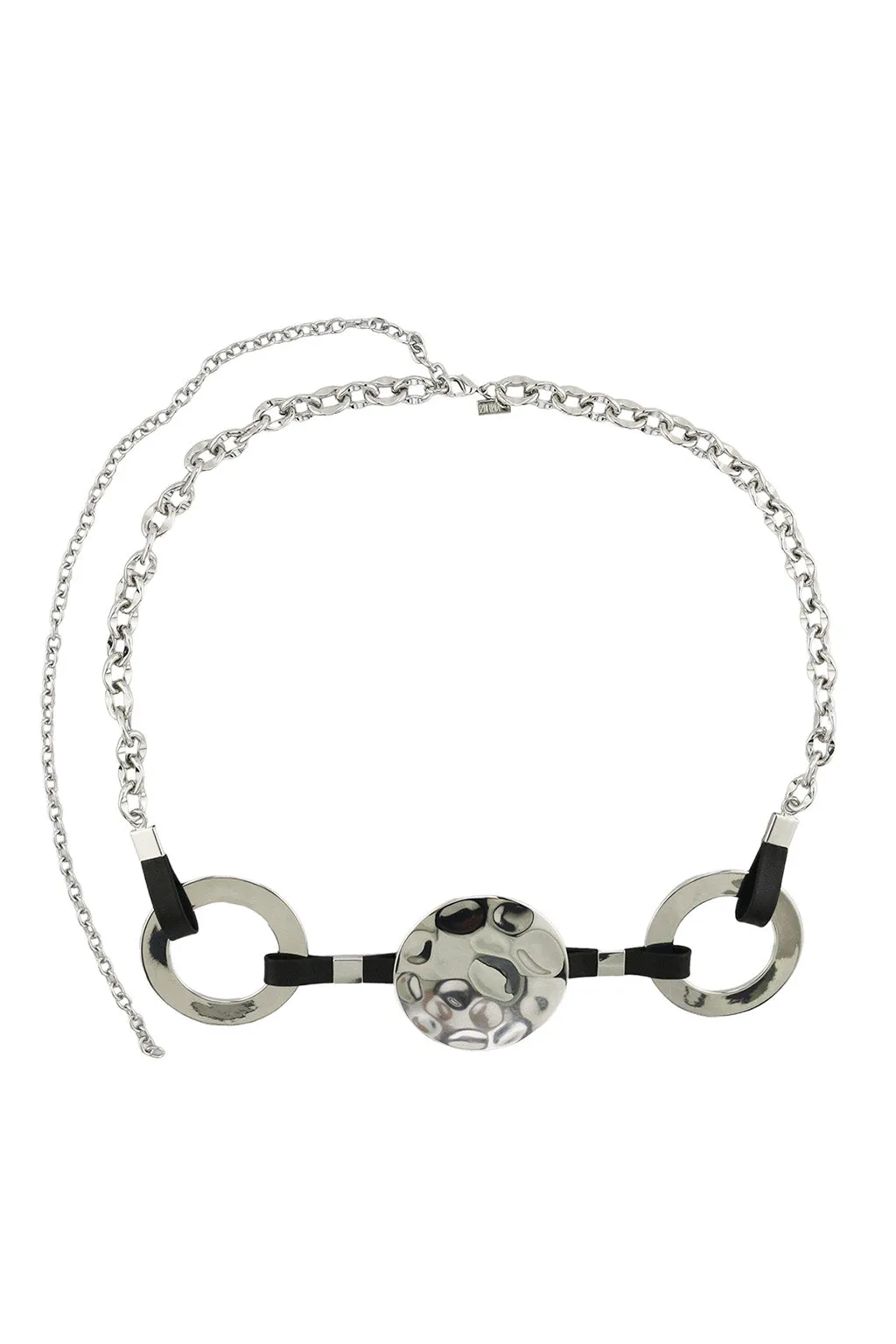 Memphis Black and Silver Circle Chain Belt sold by 12th Tribe product image thumbnail 4