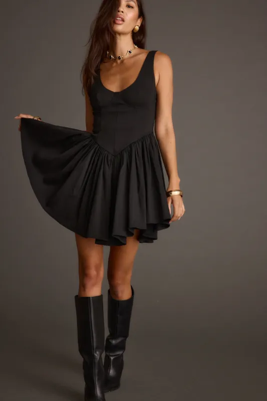 Kit Black Drop Waist Mini Dress sold by 12th Tribe