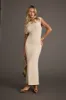 Imara Beige Asymmetrical Knit Maxi Dress sold by 12th Tribe