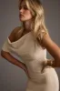 Imara Beige Asymmetrical Knit Maxi Dress sold by 12th Tribe