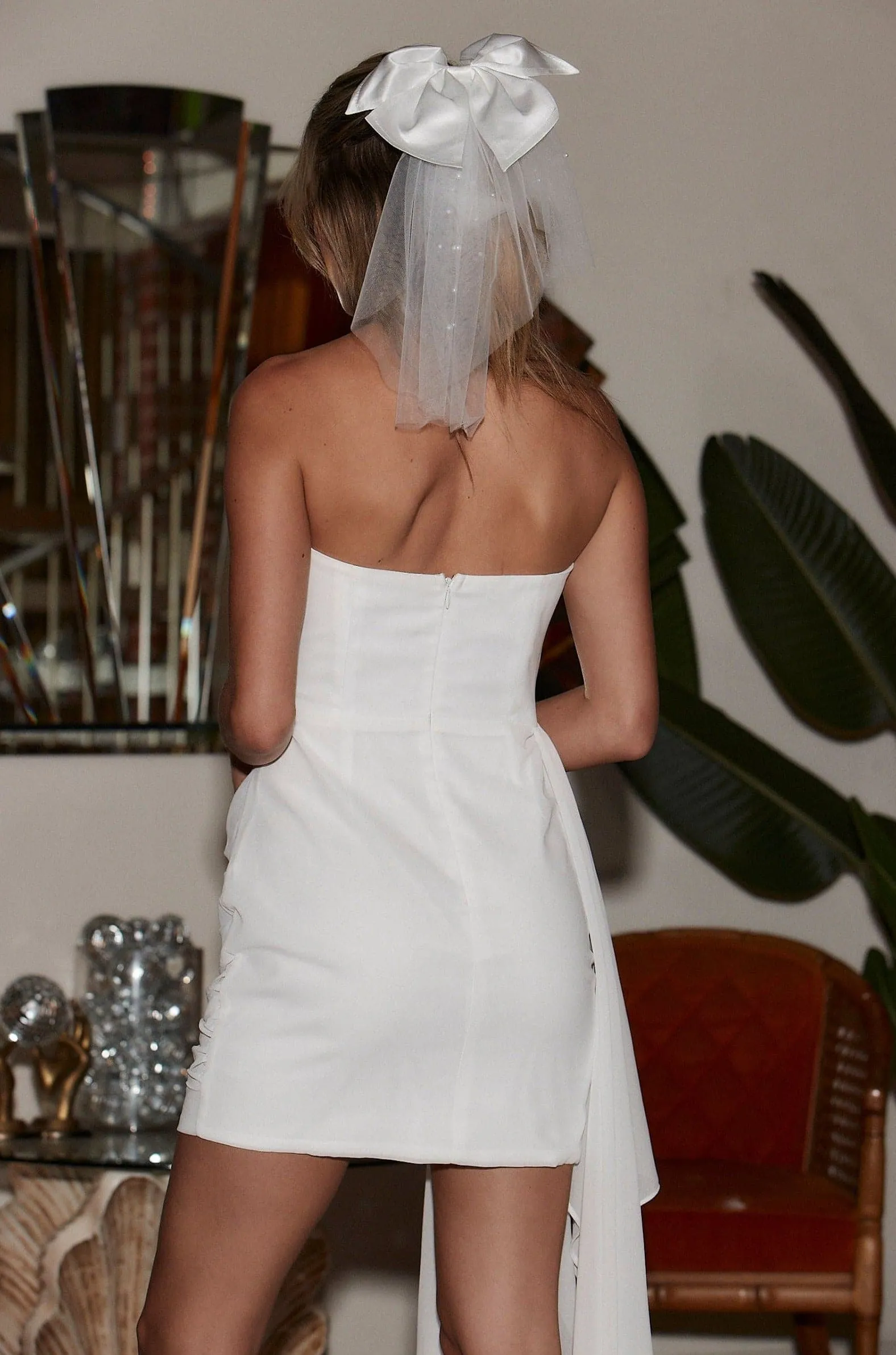 Jeanette White Chiffon Mini Dress sold by 12th Tribe product image thumbnail 5