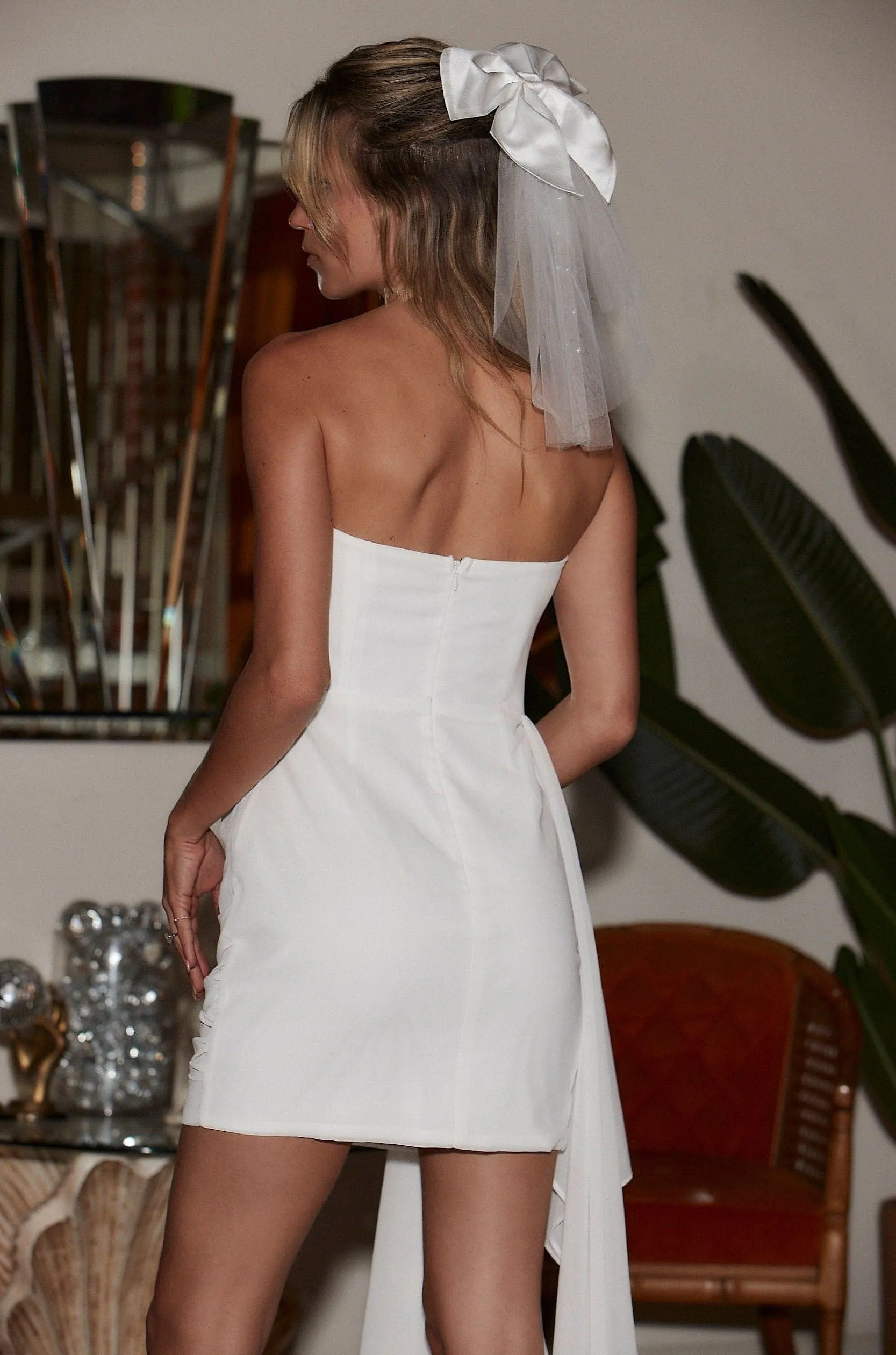 Jeanette White Chiffon Mini Dress sold by 12th Tribe product image thumbnail 2