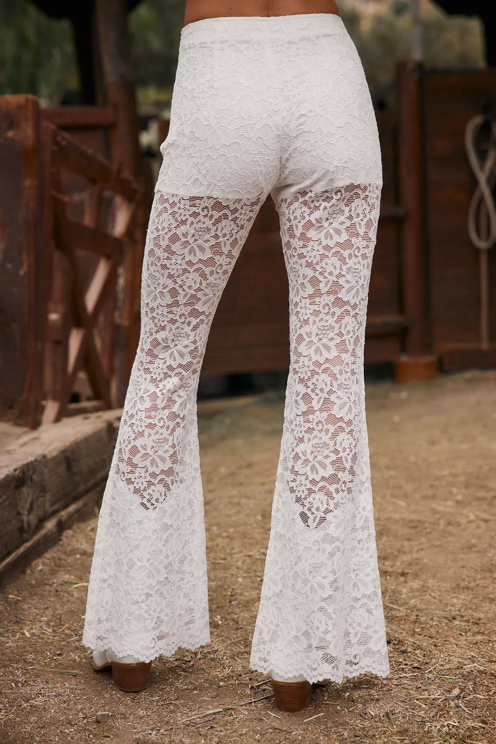 Amari White Lace Pull on Pants sold by 12th Tribe product image thumbnail 2