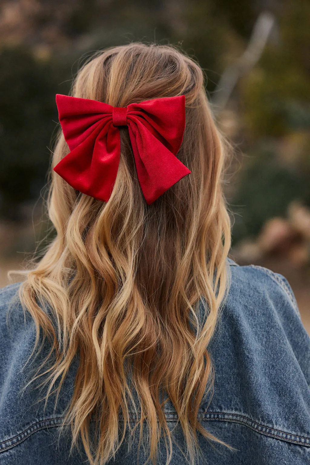 Josie Red Velvet Hair Bow sold by 12th Tribe