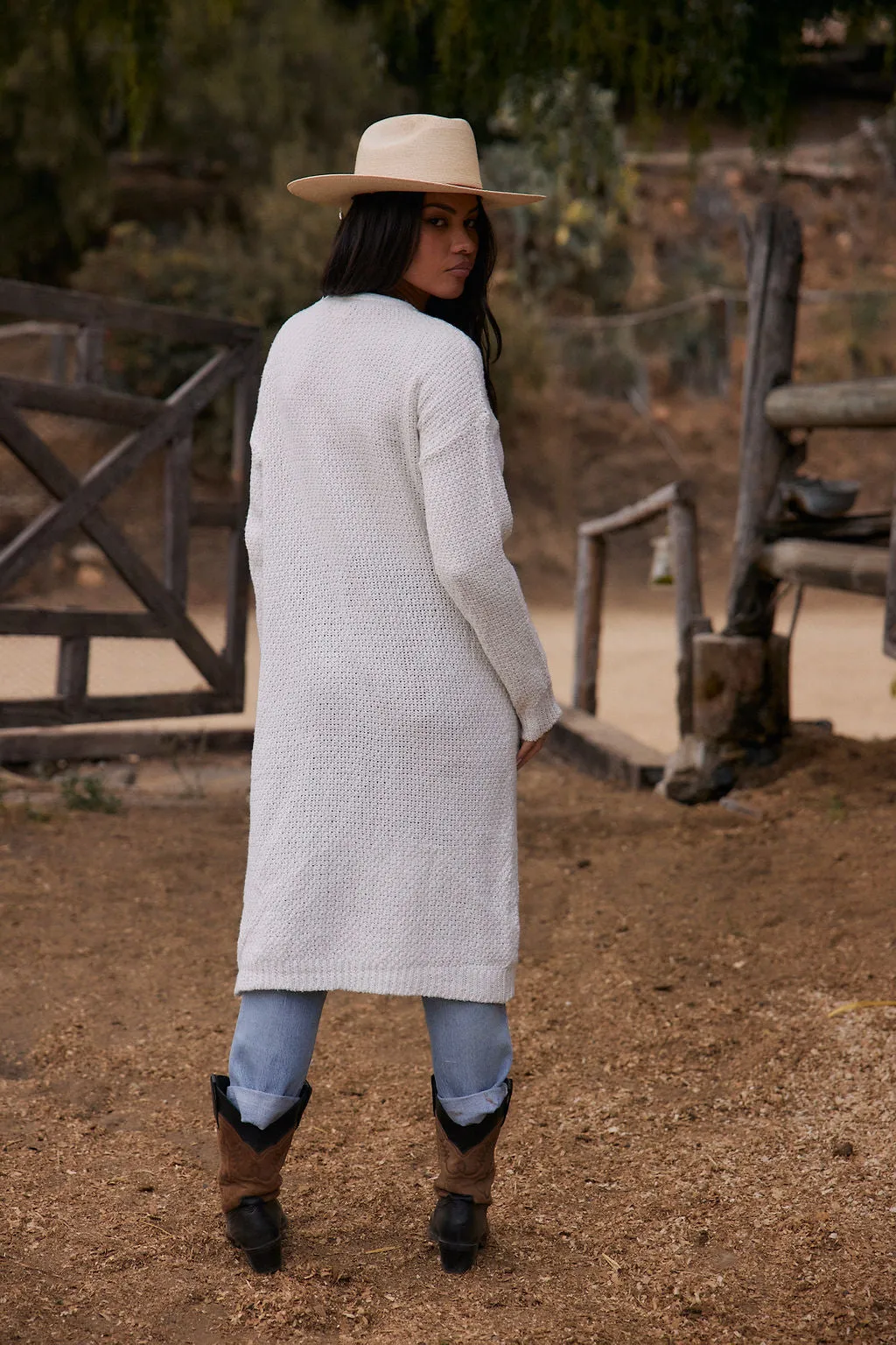 Kelsey White Long Cardigan sold by 12th Tribe product image thumbnail 2