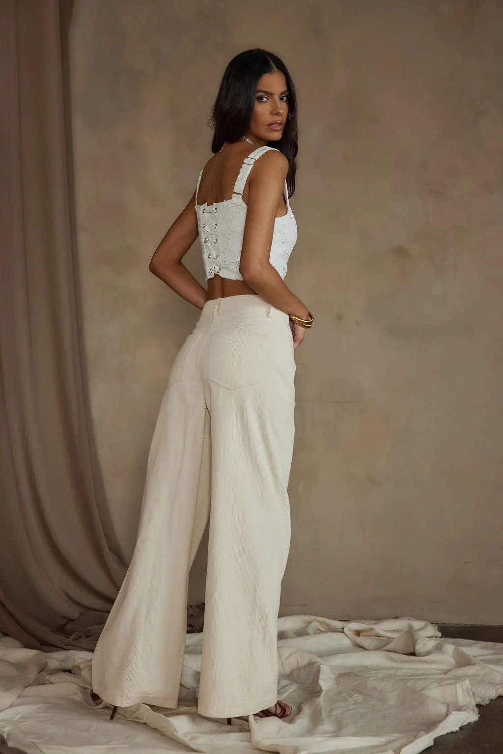 Clarence Cream Corduroy Pants sold by 12th Tribe product image thumbnail 4