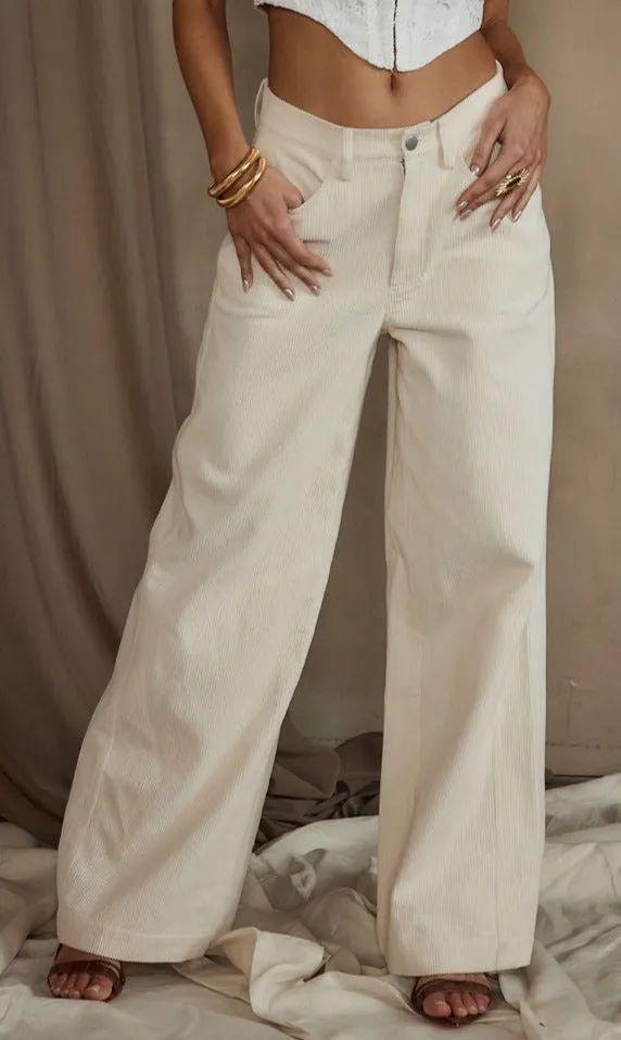 Clarence Cream Corduroy Pants sold by 12th Tribe