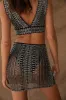 Violet Black Rhinestone Mesh Mini Skirt sold by 12th Tribe