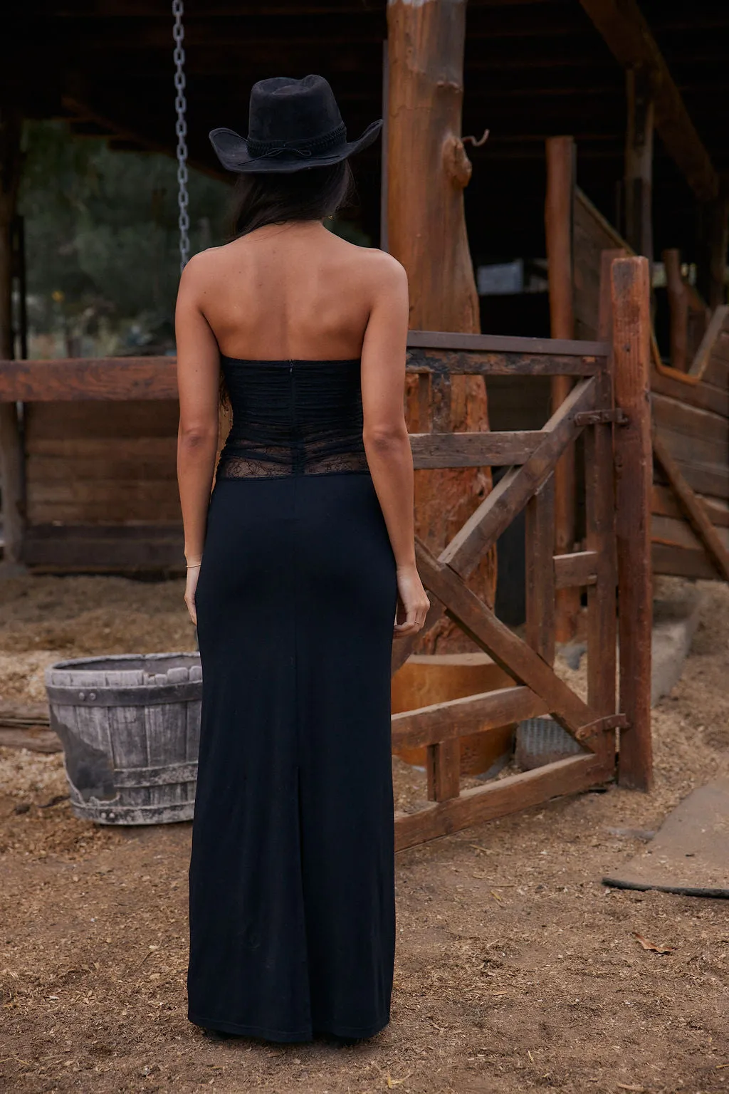 Hazel Black Lace Strapless Maxi Dress sold by 12th Tribe product image thumbnail 2