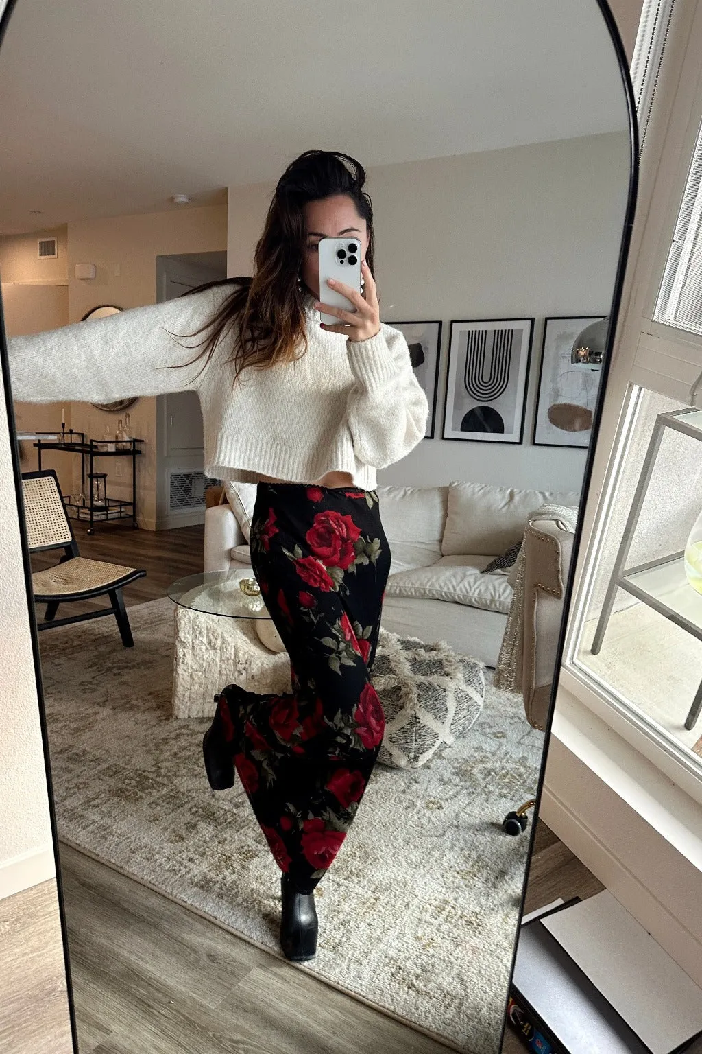 Julia Red Rose Mesh Maxi Skirt sold by 12th Tribe