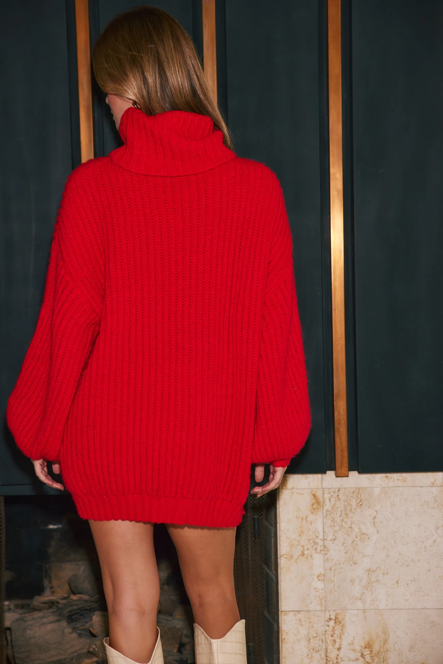 Gabriella Red Turtleneck Dress sold by 12th Tribe product image thumbnail 5