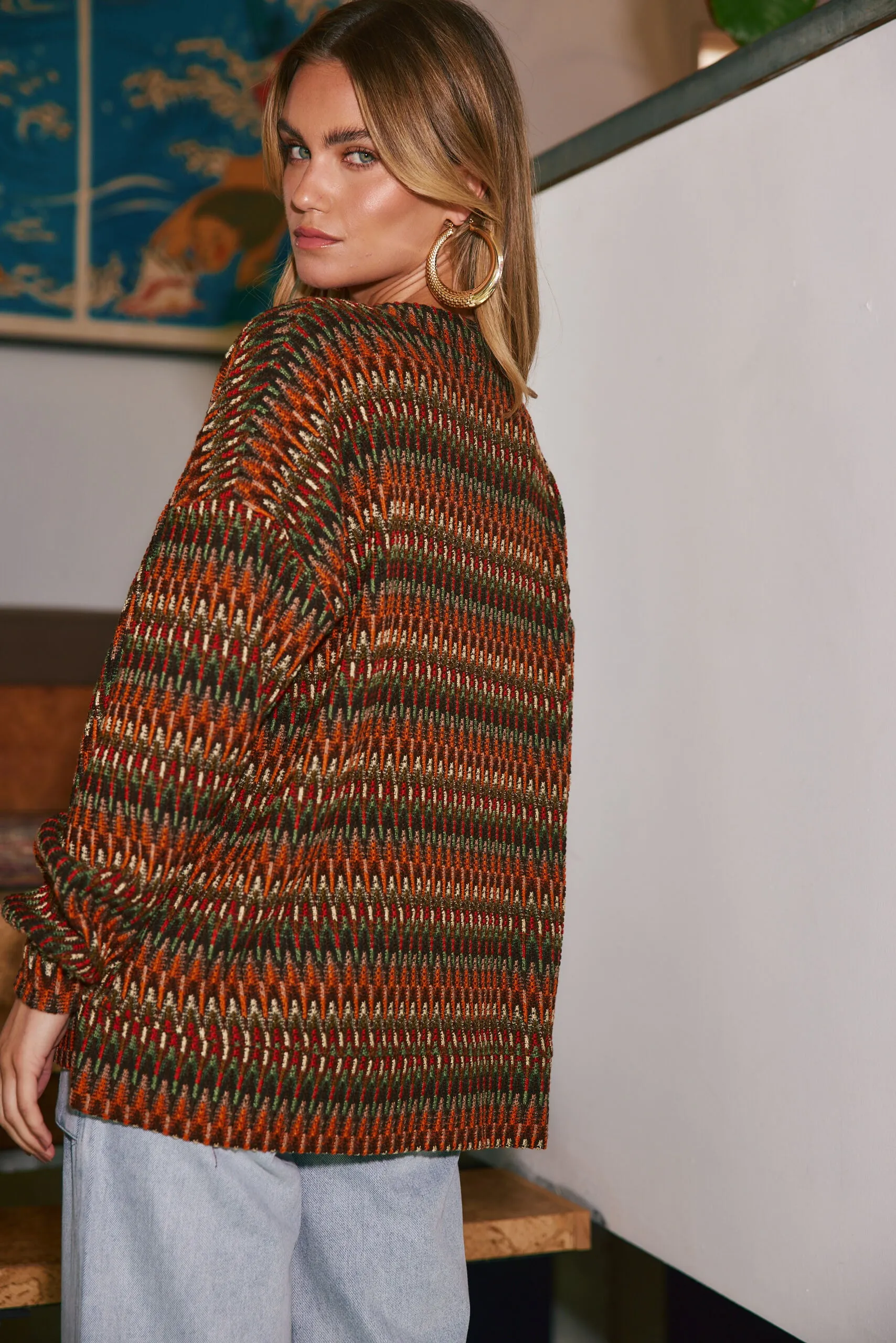 Woodstock Printed Cardigan sold by 12th Tribe product image thumbnail 2