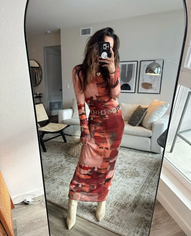 Casanova Printed Mesh Maxi Dress sold by 12th Tribe