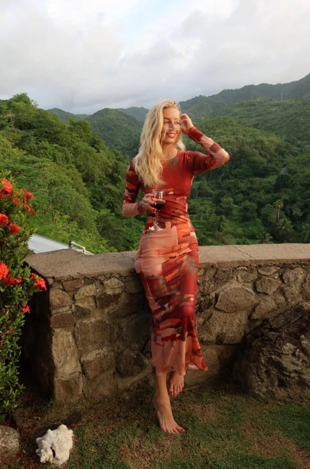 Casanova Printed Mesh Maxi Dress sold by 12th Tribe product image thumbnail 2