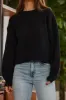 Brooke Black Knit Cropped Sweater sold by 12th Tribe