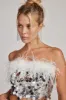 Sella Silver Sequin & Feather Trim Tube Top sold by 12th Tribe