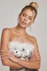 Sella Silver Sequin & Feather Trim Tube Top sold by 12th Tribe
