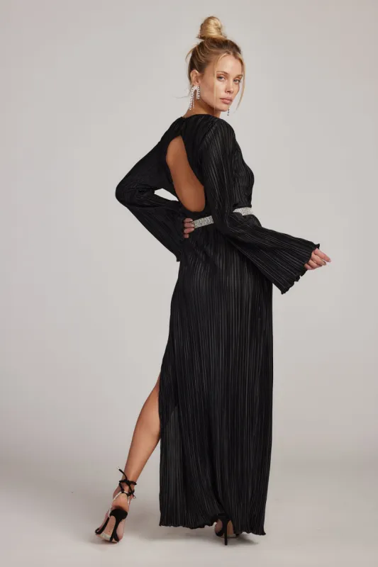Tate Black Plisse Maxi Dress sold by 12th Tribe