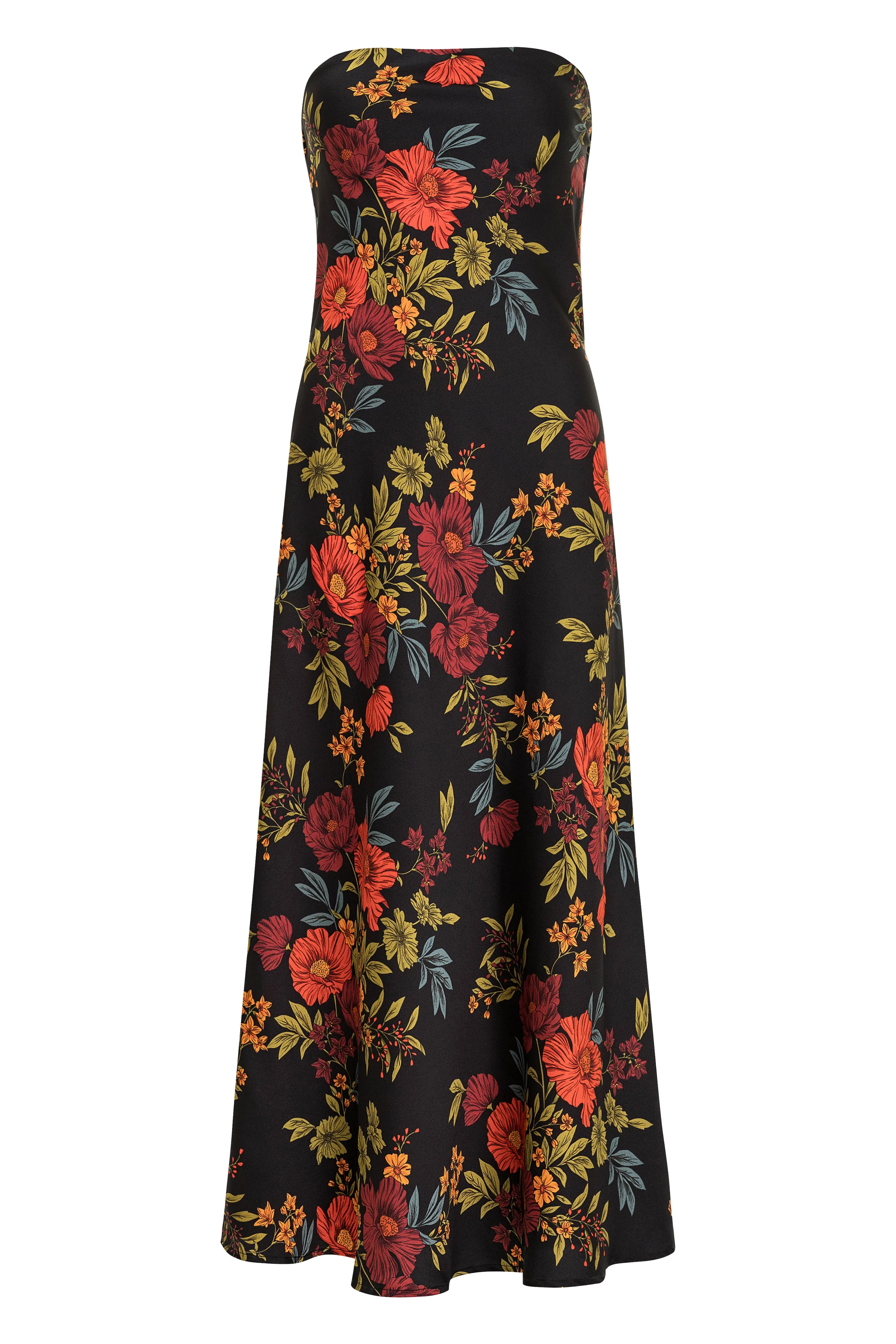 Natalia Black Floral Strapless Maxi Dress sold by 12th Tribe product image thumbnail 3