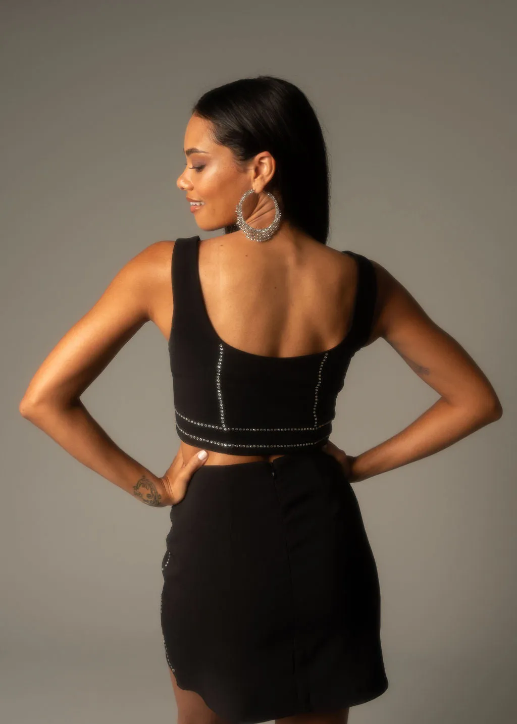 Emily Rhinestone Embellished Crop Top sold by 12th Tribe product image thumbnail 3