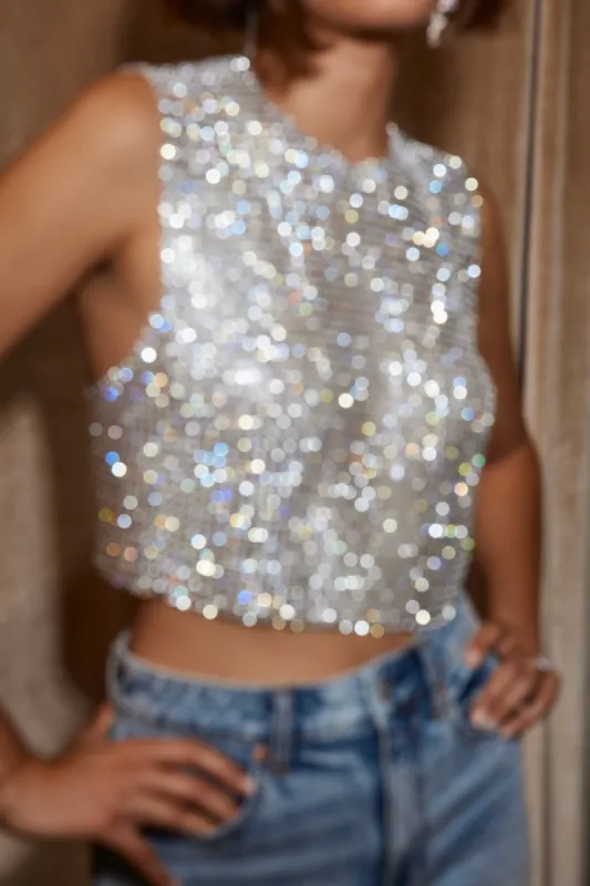 She's a Gem Silver Rhinestone Tank sold by 12th Tribe