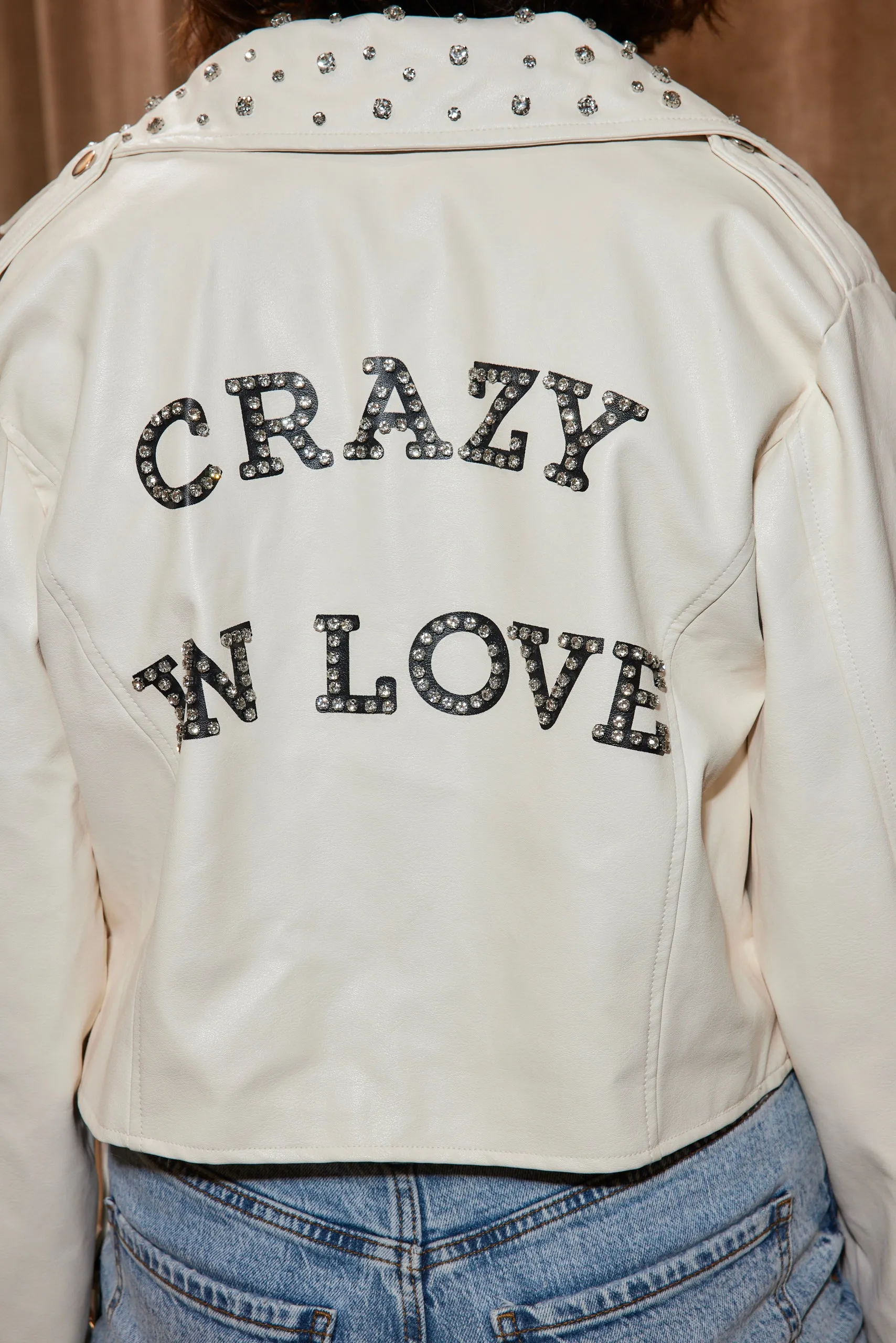 Crazy In Love Ivory Faux Leather Jacket sold by 12th Tribe product image thumbnail 5