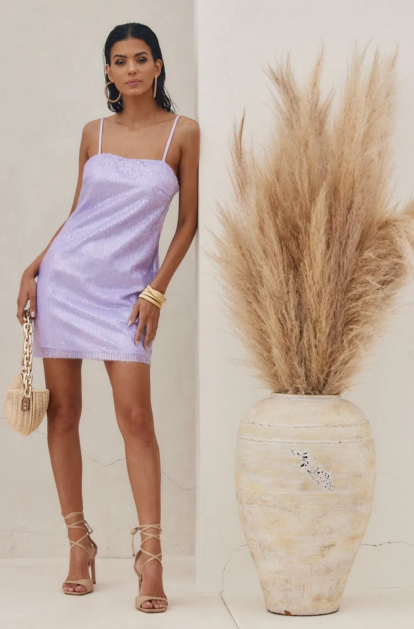 Emmy Lavender Sequin Mini Dress sold by 12th Tribe product image thumbnail 4