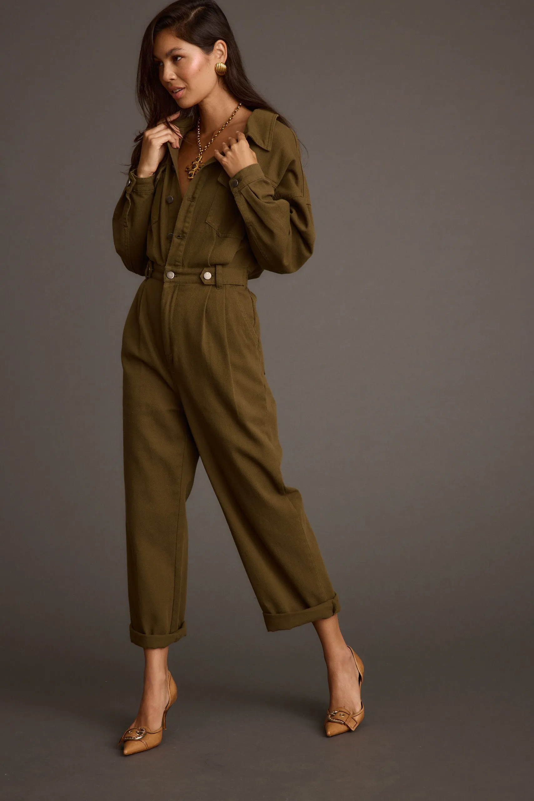 Hendrix Olive Straight Leg Jumpsuit sold by 12th Tribe product image thumbnail 5