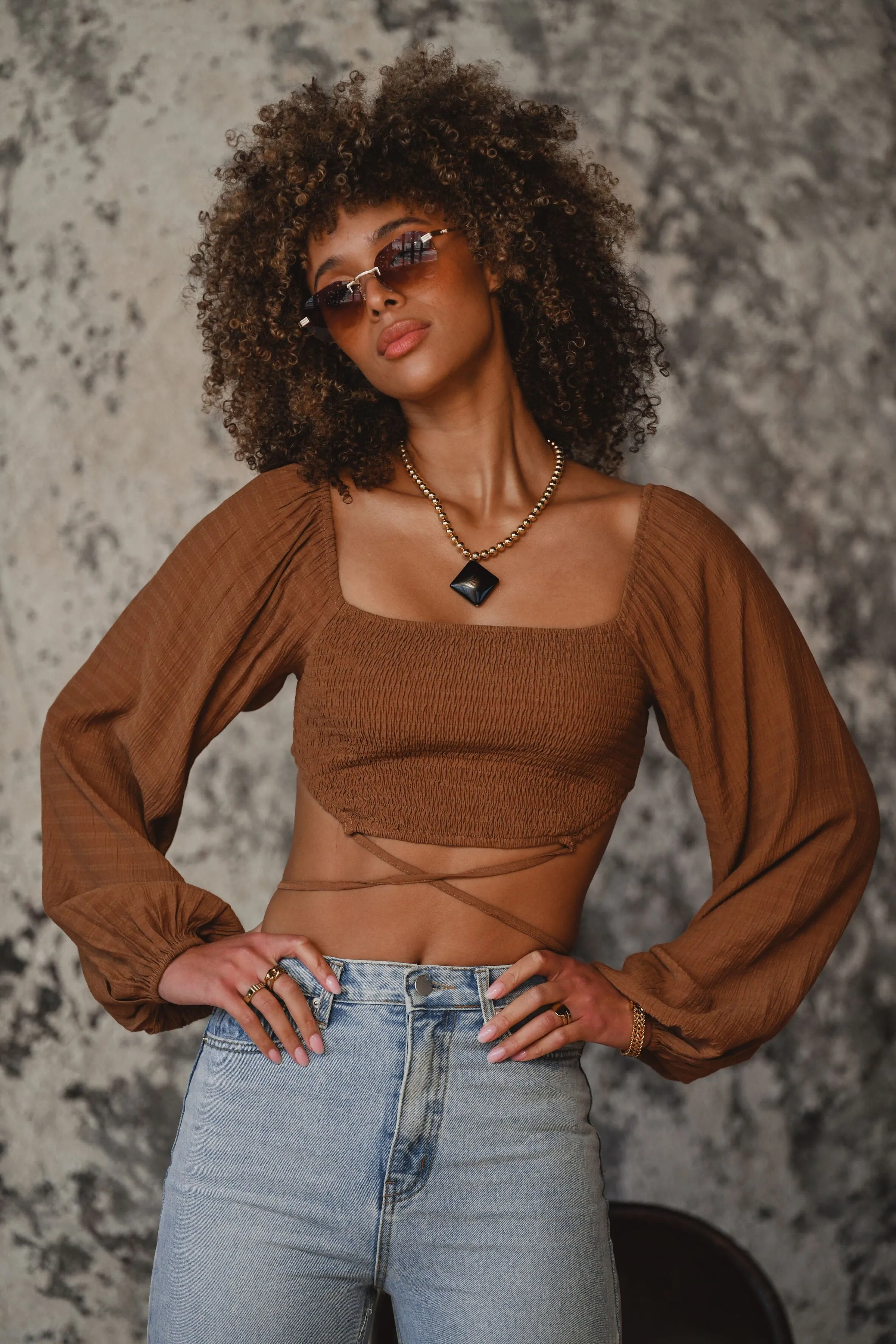 Jolene Taupe Top sold by 12th Tribe product image thumbnail 3