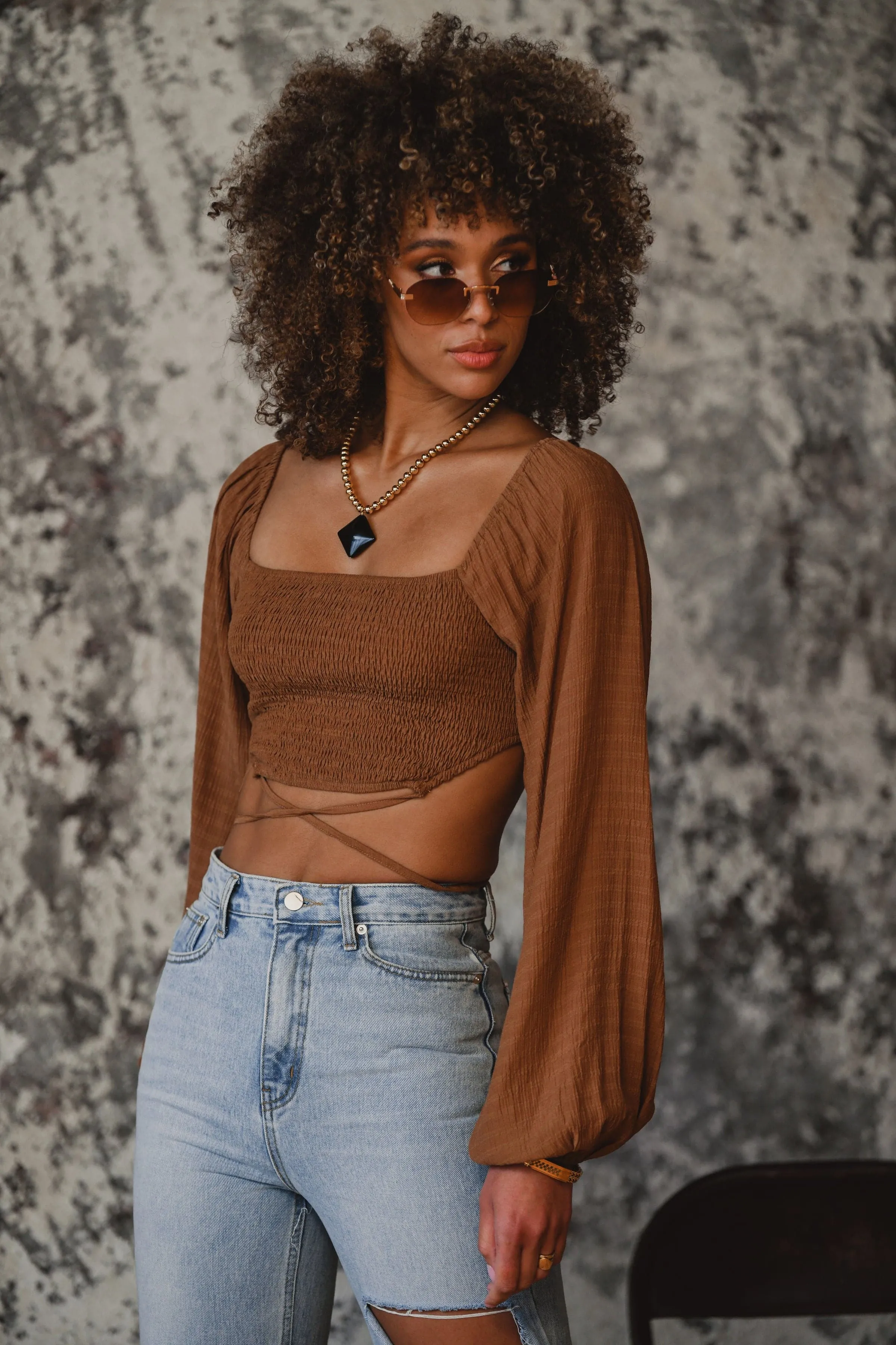 Jolene Taupe Top sold by 12th Tribe