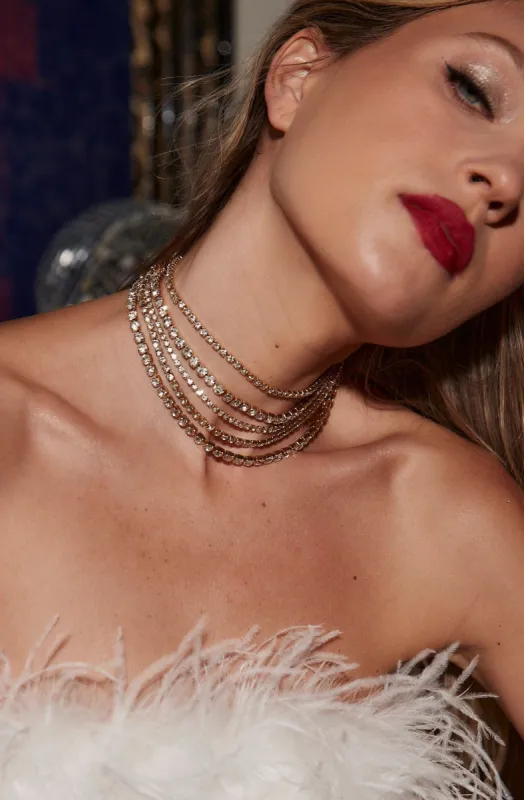 Dazzle Gold Layered Choker Necklace sold by 12th Tribe