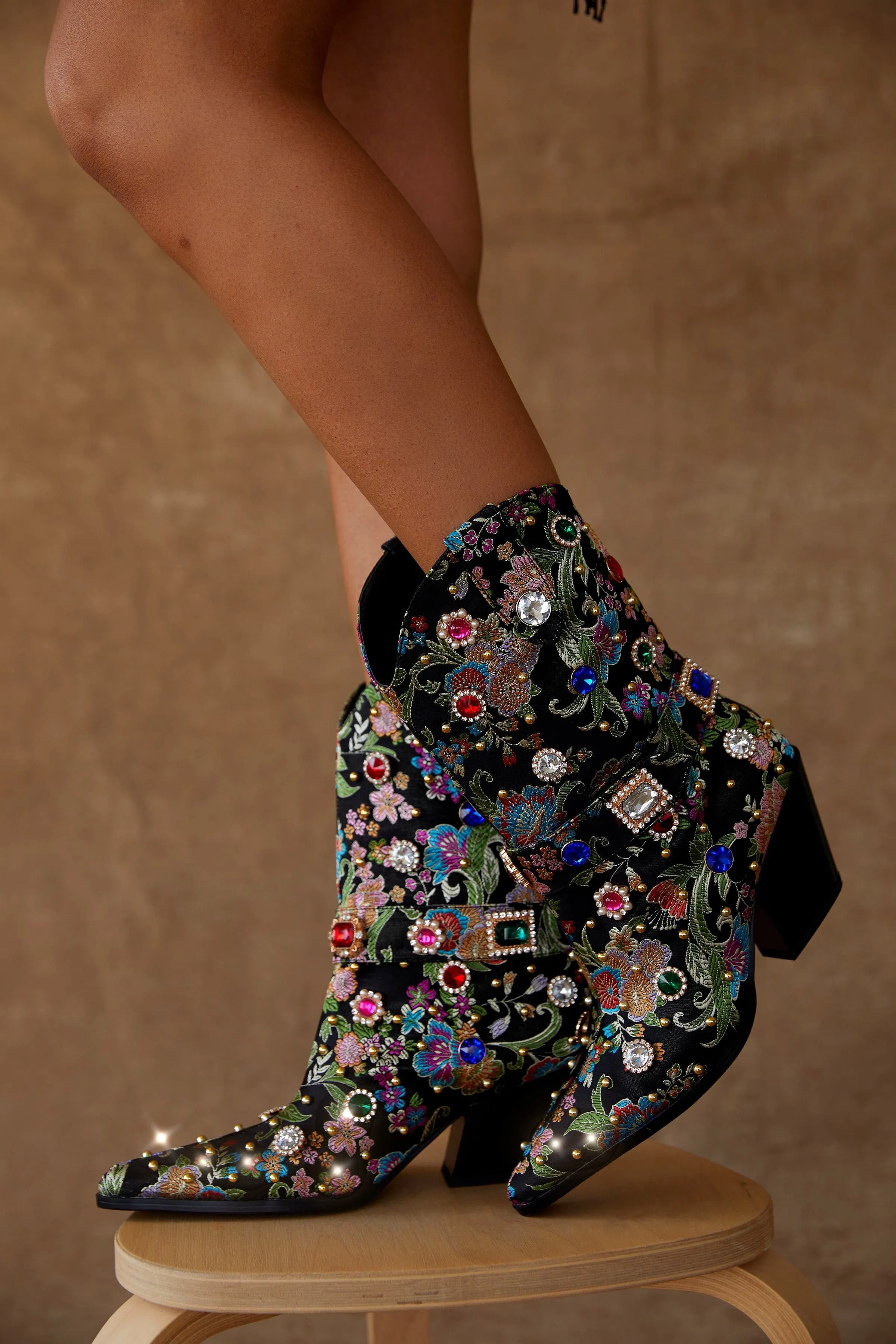 Azalea Wang Diligent Black Cowboy Boot sold by 12th Tribe