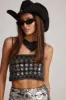 Dynamo Black Sequin Crop Top sold by 12th Tribe