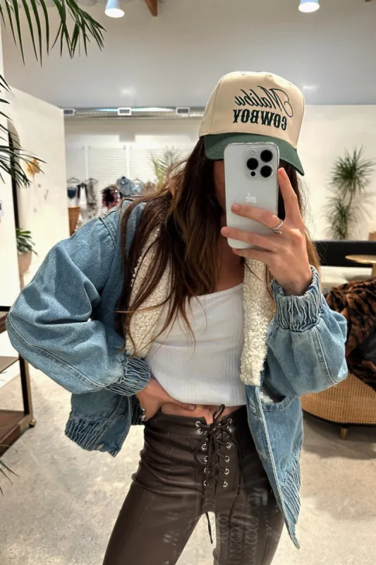 Kenzie Denim and Sherpa Jacket sold by 12th Tribe
