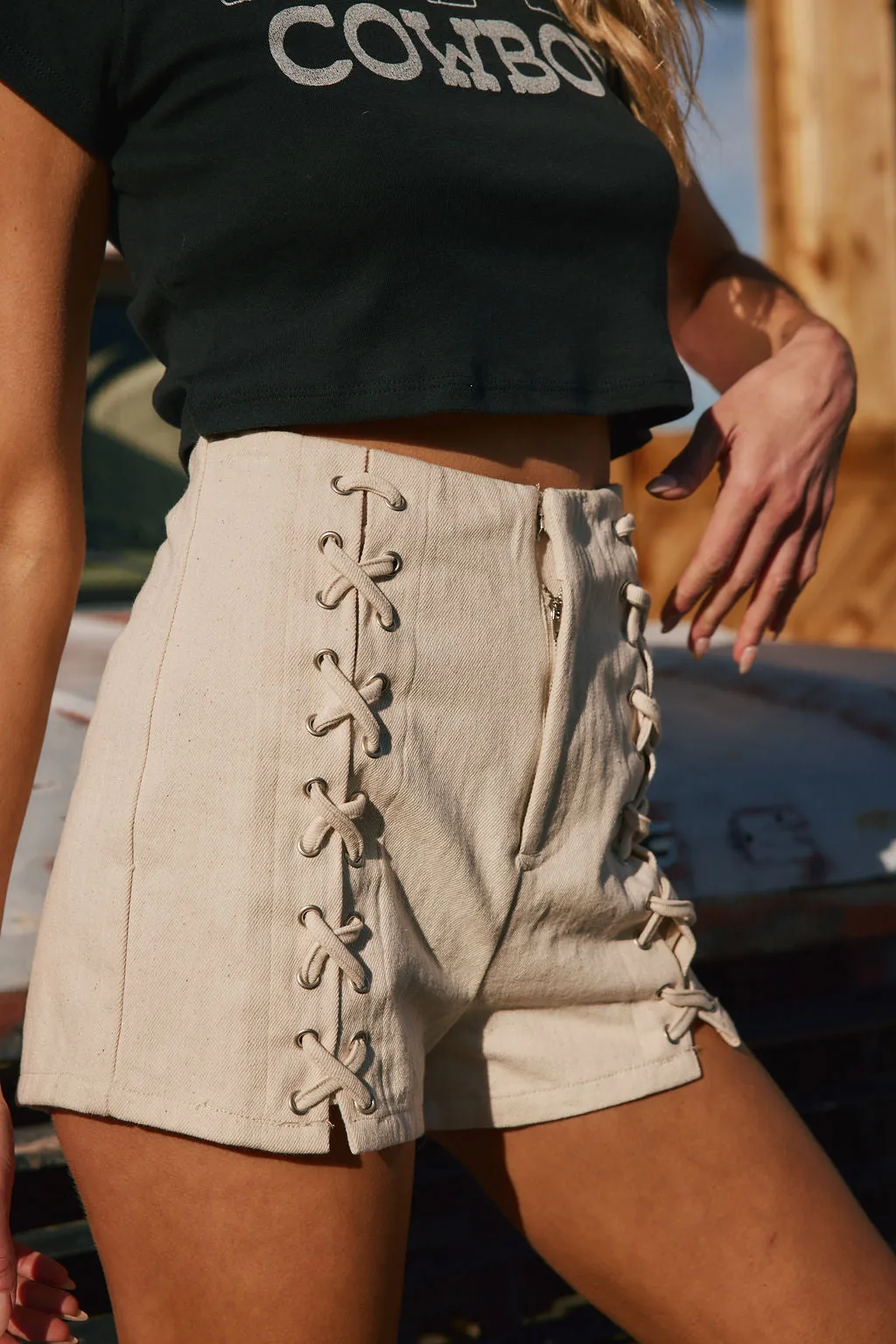 Cobain Ivory Lace Shorts sold by 12th Tribe product image thumbnail 4